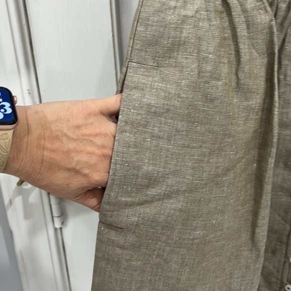 NWT Madewell Linen-Blend Alexandra Button-Front Mini Dress in Olive Branch - S - Picture 9 of 14